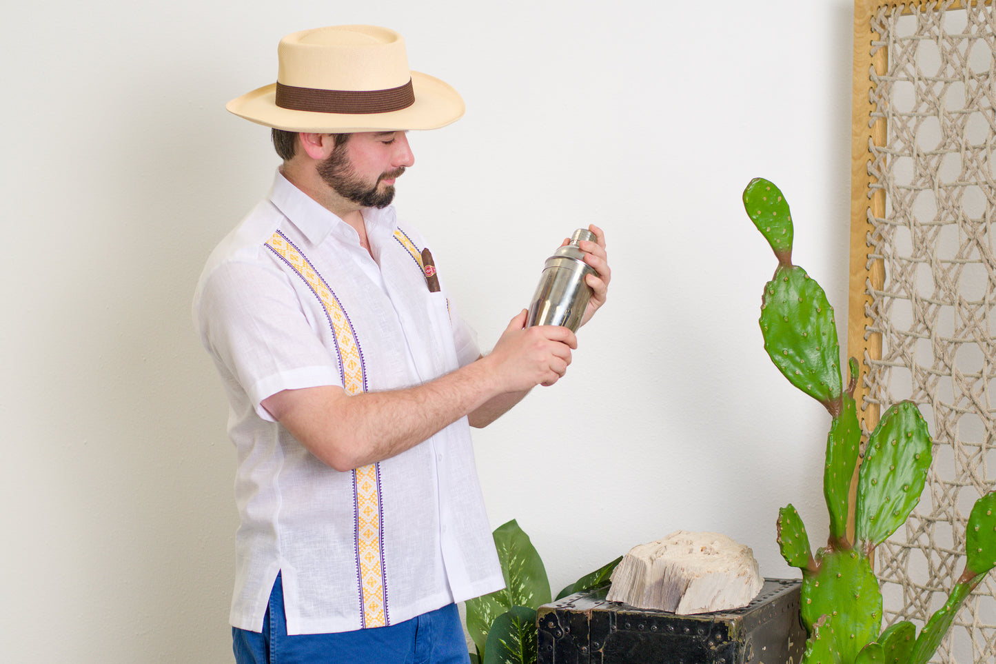 Guayabera Flying Scot - Highland Park Scots colors