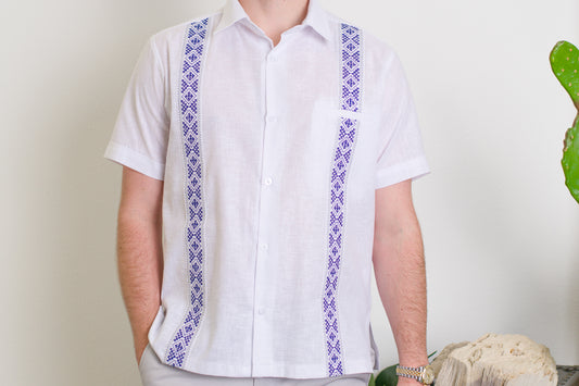 Guayabera El Vaquero - Dallas Cowboys colors - Blue and Silver